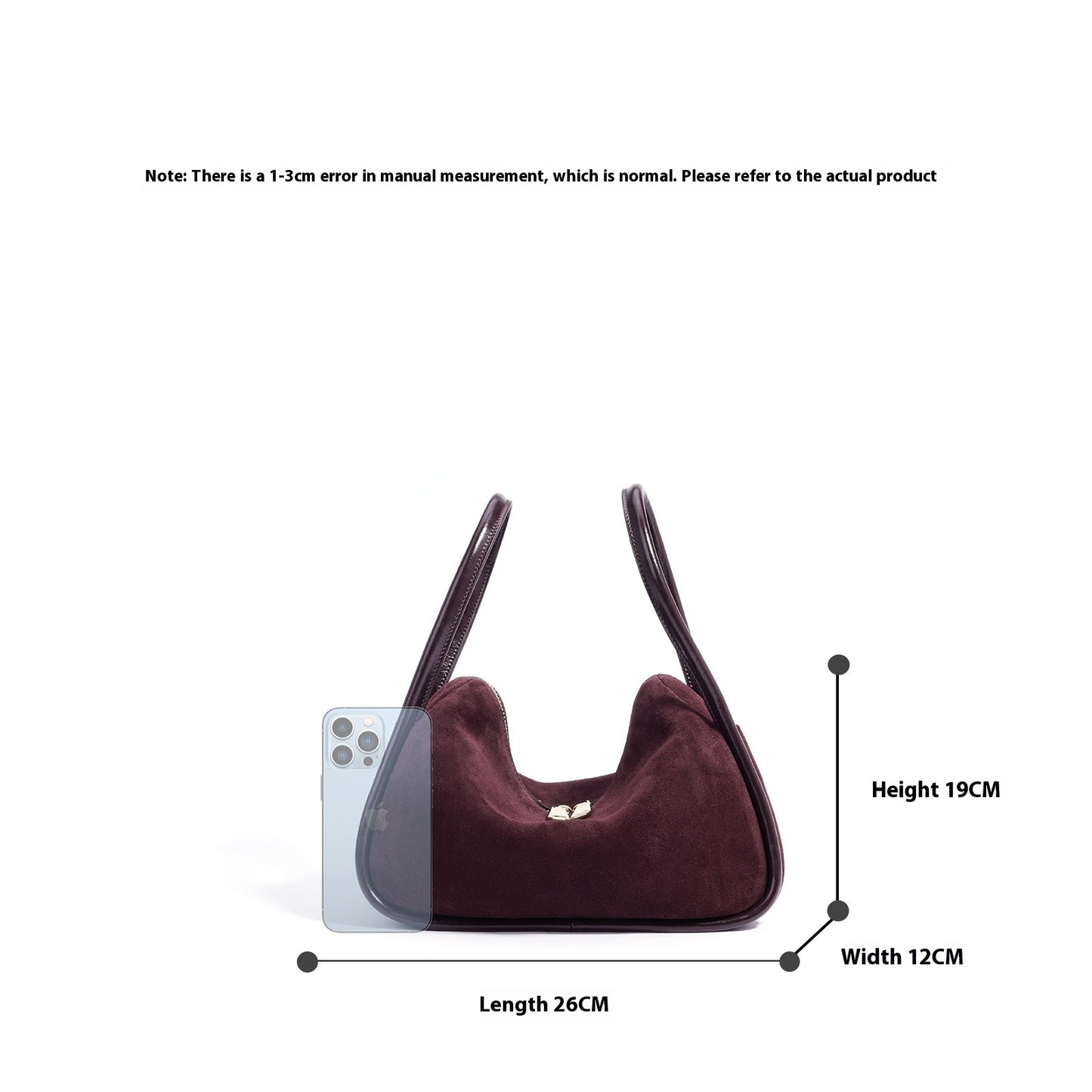 Compact Cowhide Hobo Shoulder Bag