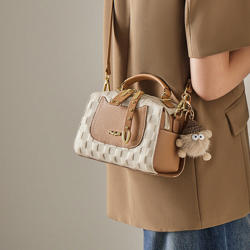 Structured Top-Handle Bag — Two-Layer Cowhide Leather