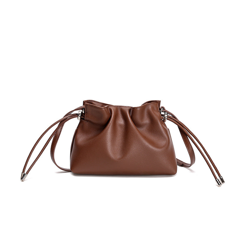 Soft-Form Cowhide Drawstring Crossbody