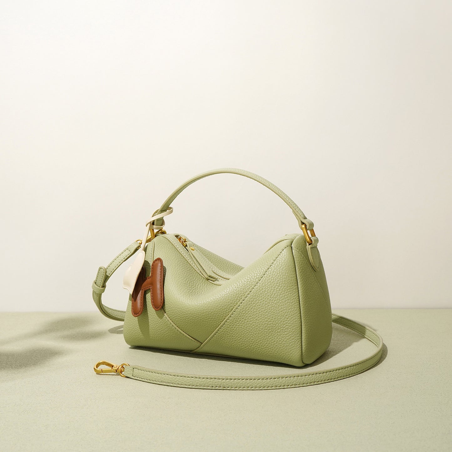 Soft-Structured Leather Shoulder Bag