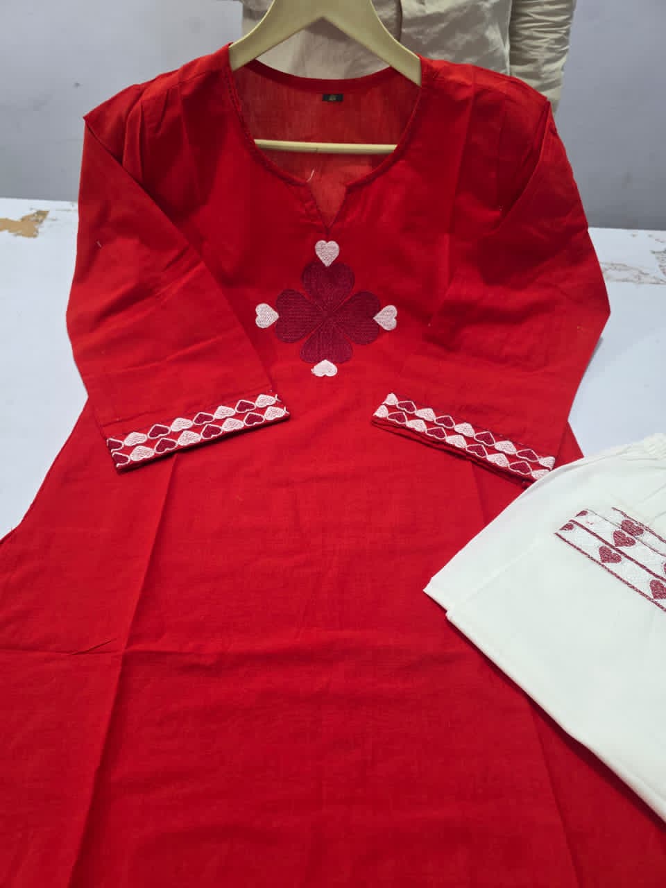 TATVANI Embroidered Cotton Kurti Set