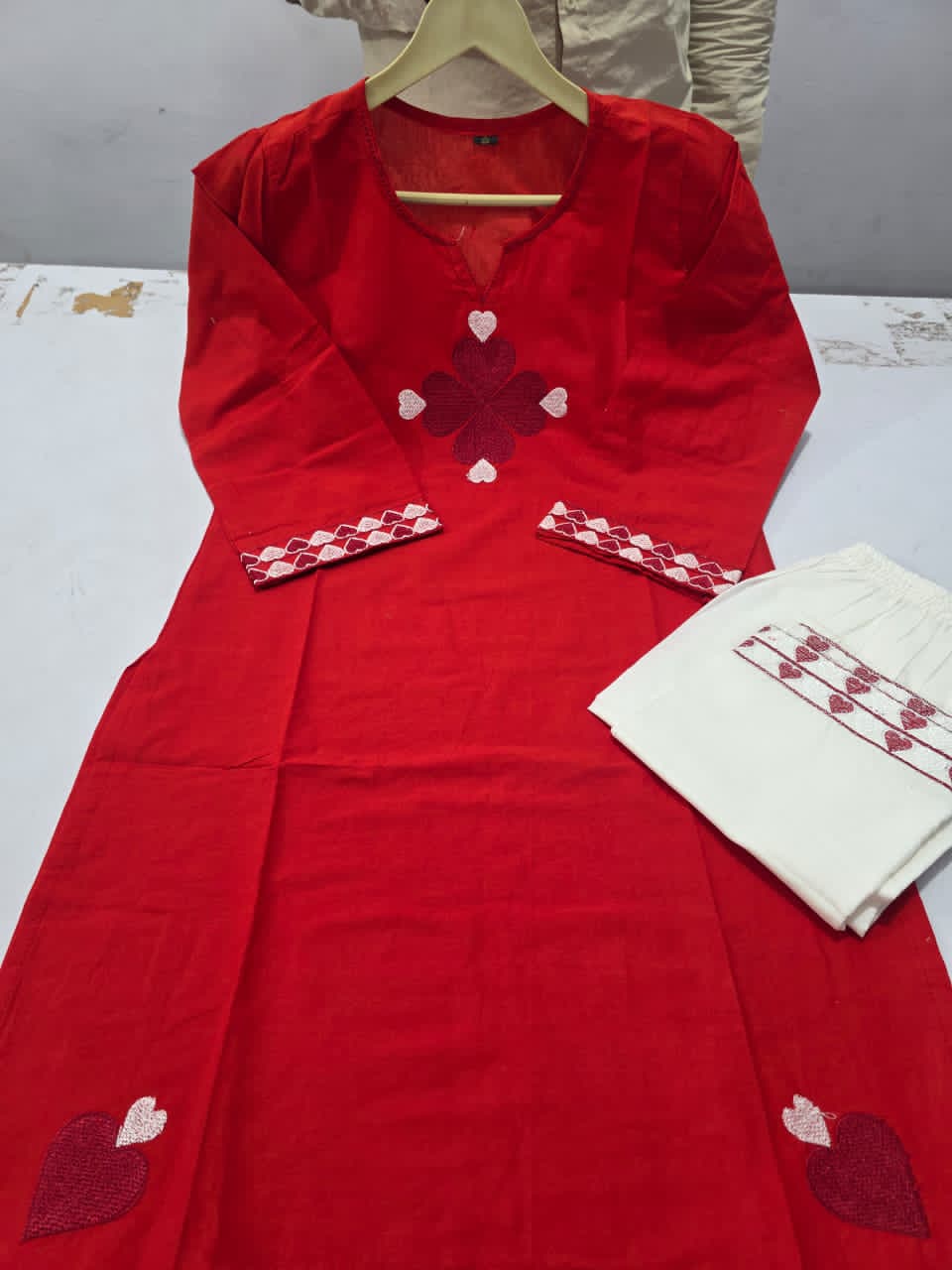TATVANI Embroidered Cotton Kurti Set