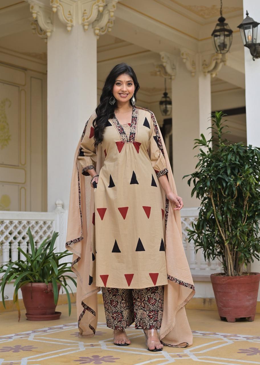 TATVANI Printed Cotton Suit Set