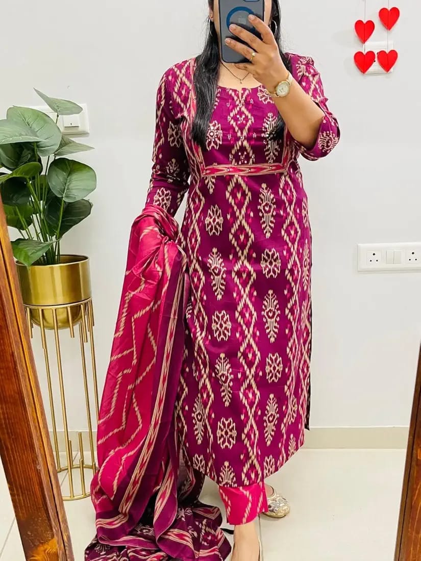 TATVANI Printed Cotton Suit Set