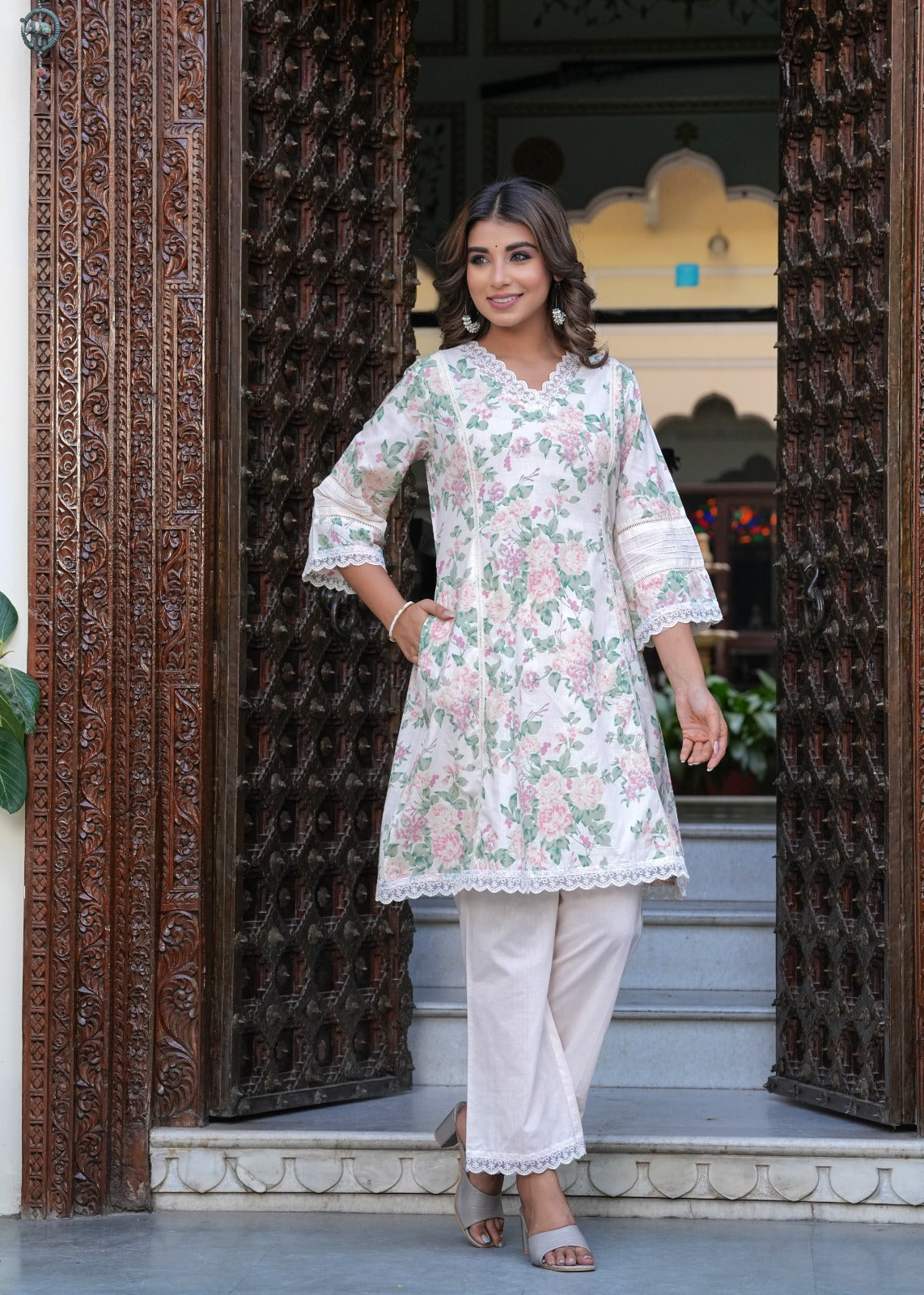 TATVANI Floral Printed Cotton Co-Ord Set