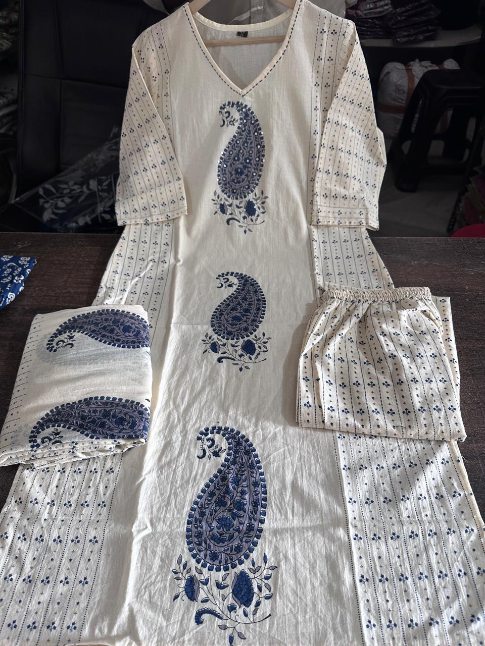 TATVANI Cotton Printed Suit Set with Dupatta