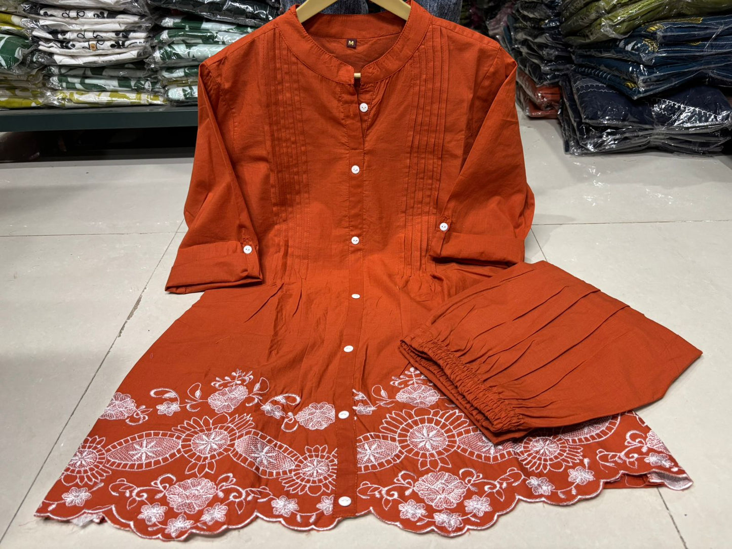TATVANI Embroidered Cotton Co-Ord Set