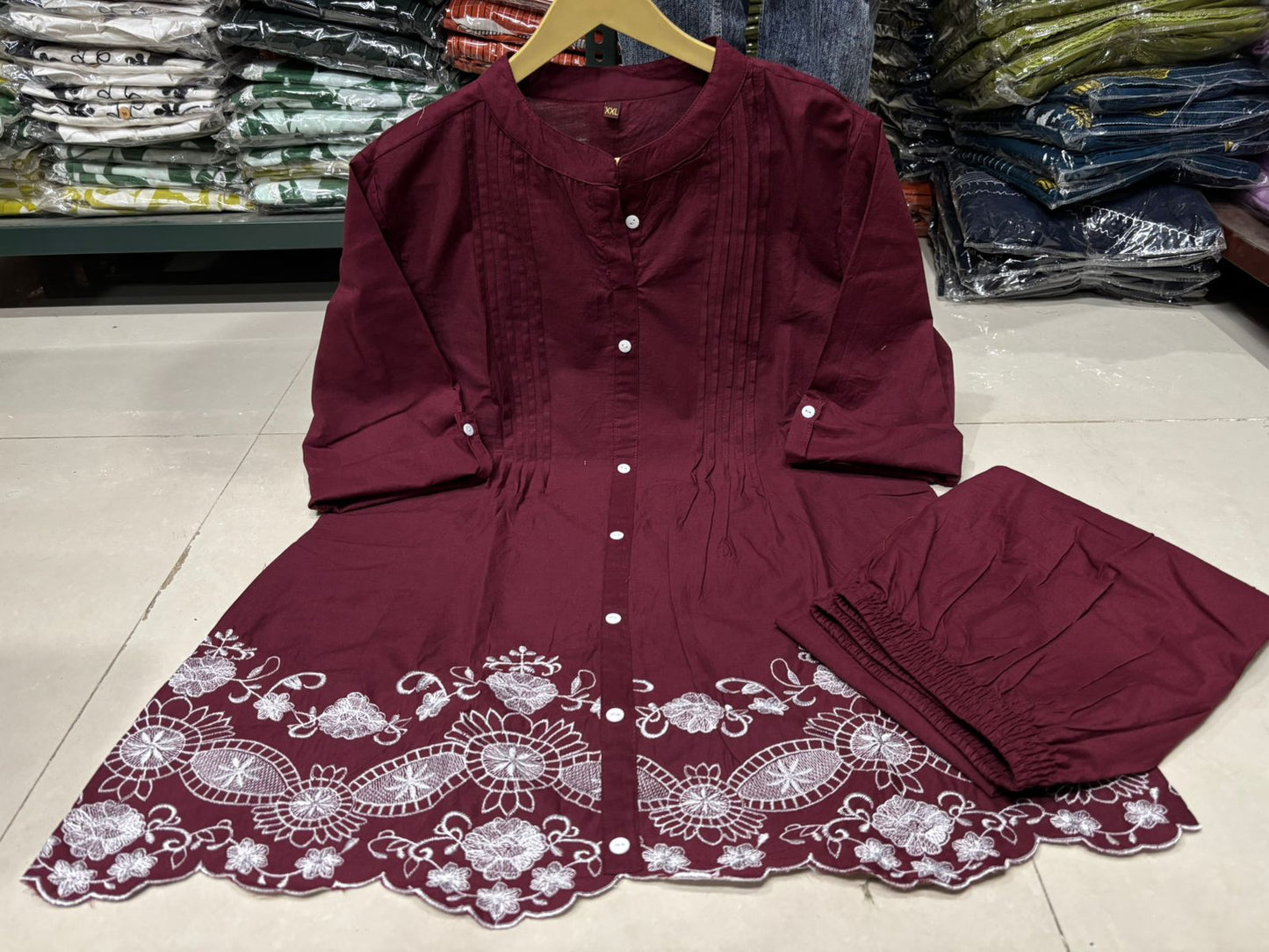 TATVANI Embroidered Cotton Co-Ord Set