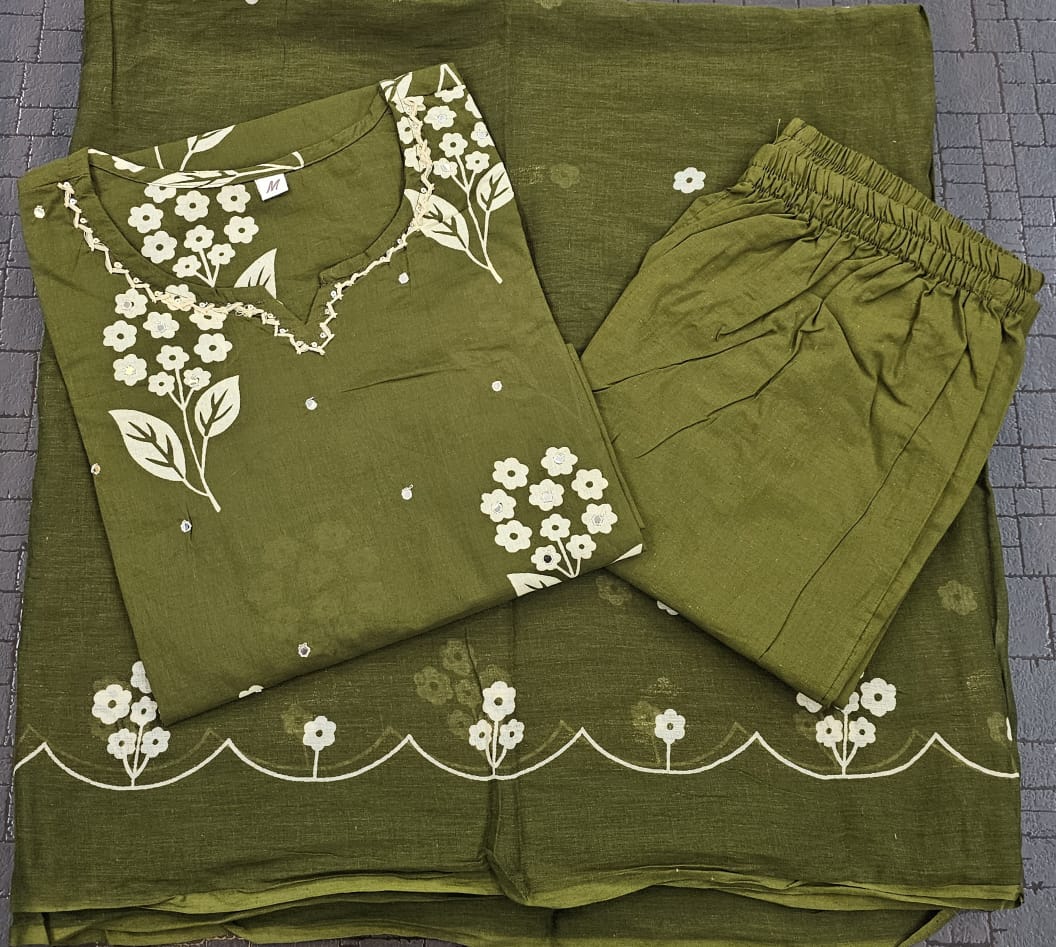 TATVANI Floral Print Cotton Kurta Set with Dupatta
