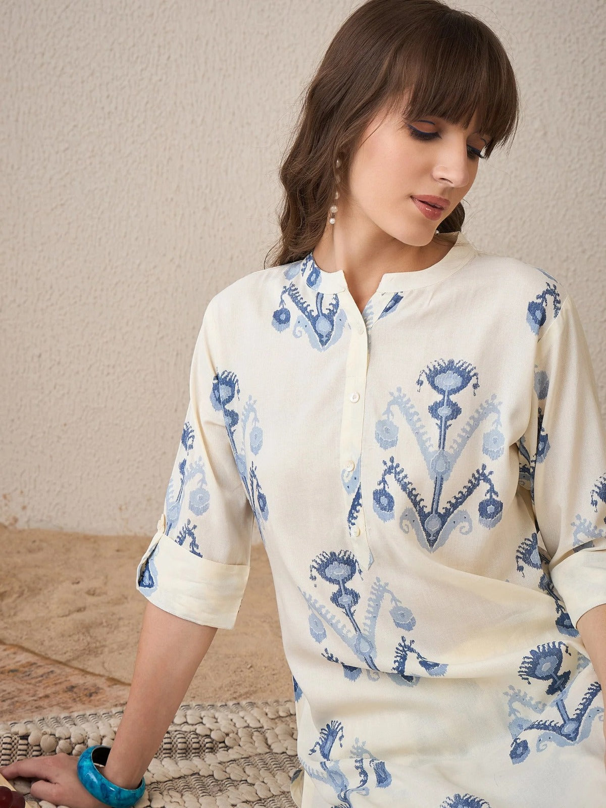 TATVANI Printed Rayon Kurta Pant Set