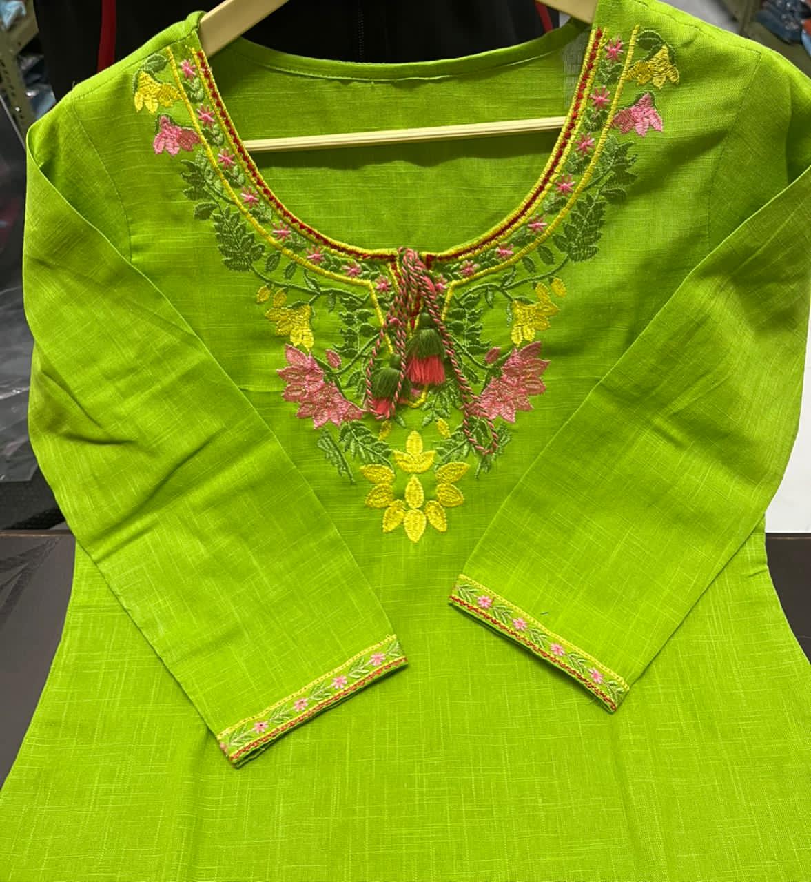 TATVANI Premium Embroidered Cotton Slub Co-Ord Set