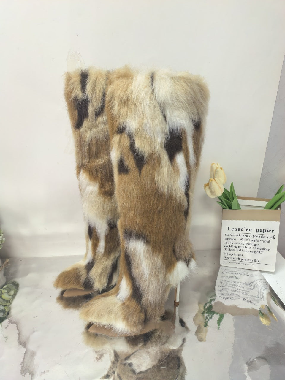 High Heel Fur Boots Fur Boots High Tube Stiletto Heel Fur Boots