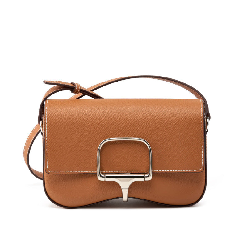 Structured Frame Cowhide Crossbody Bag