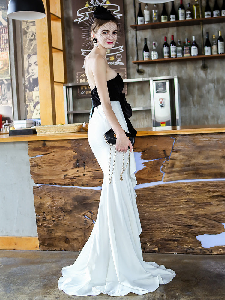 Women's Fashion Collision Wrap Slim Package Hip Fishtail Dress