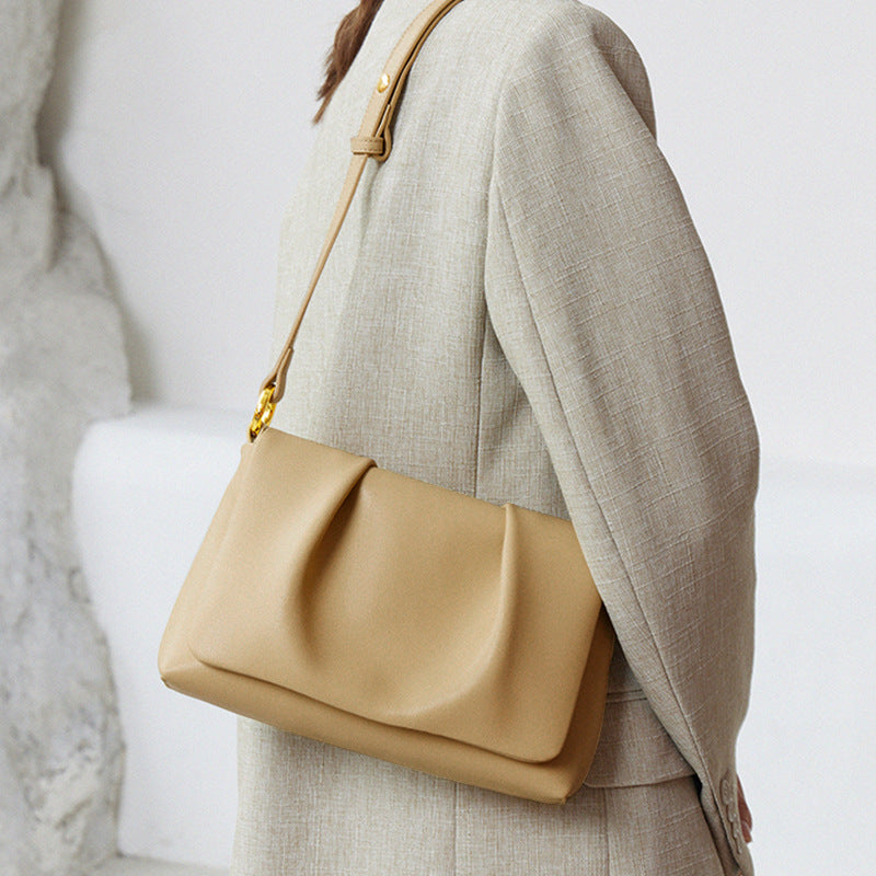 Structured Soft Leather Shoulder Bag