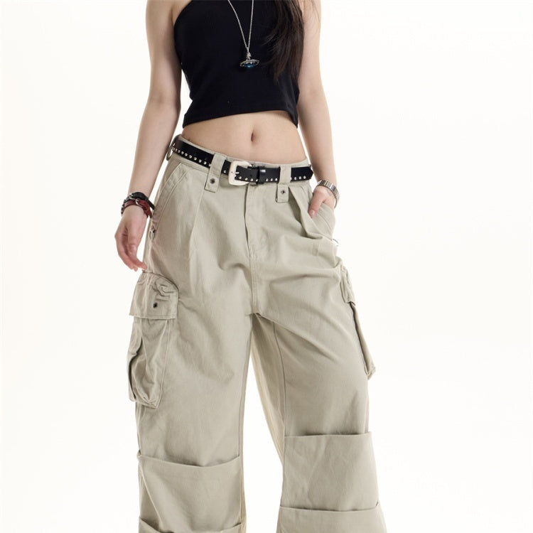 American Retro Hot Girl Multi-pocket Cargo Pants