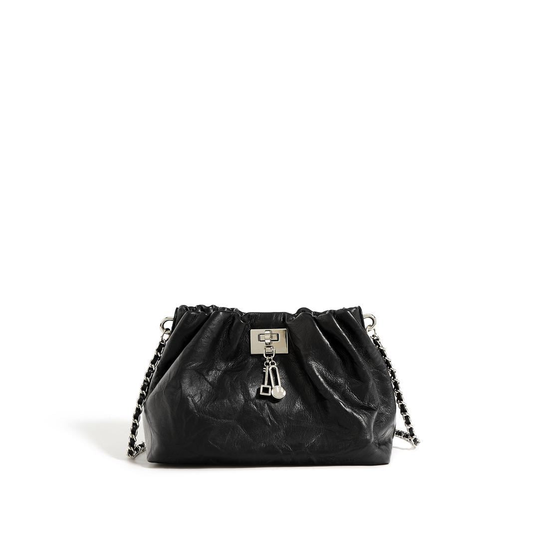 Soft-Form Leather Pouch with Chain Structure