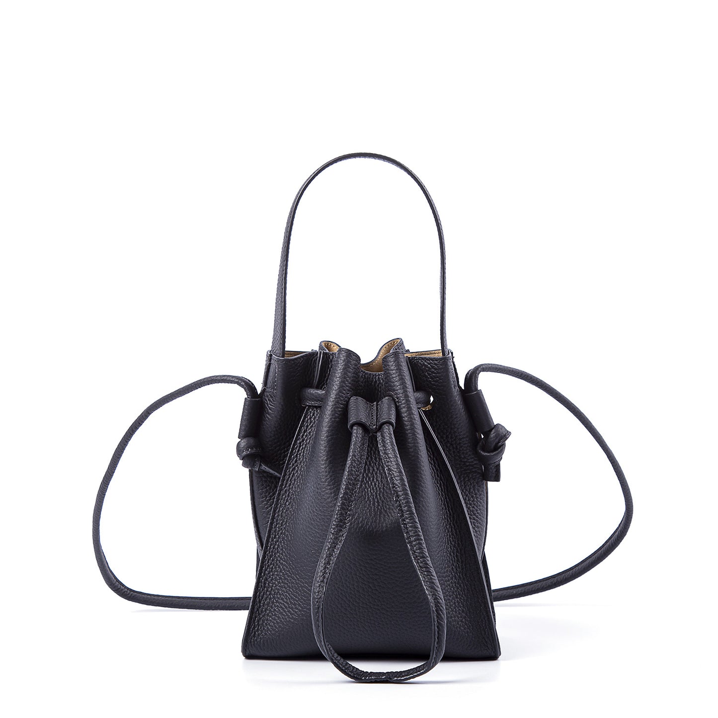 Structured Drawstring Bucket Bag