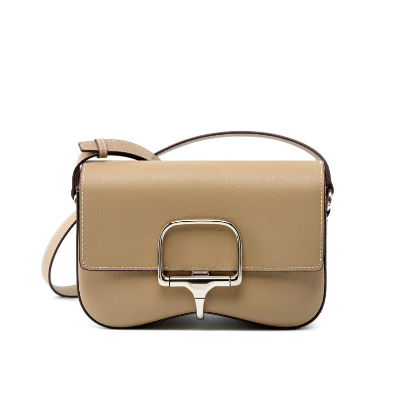 Structured Frame Cowhide Crossbody Bag