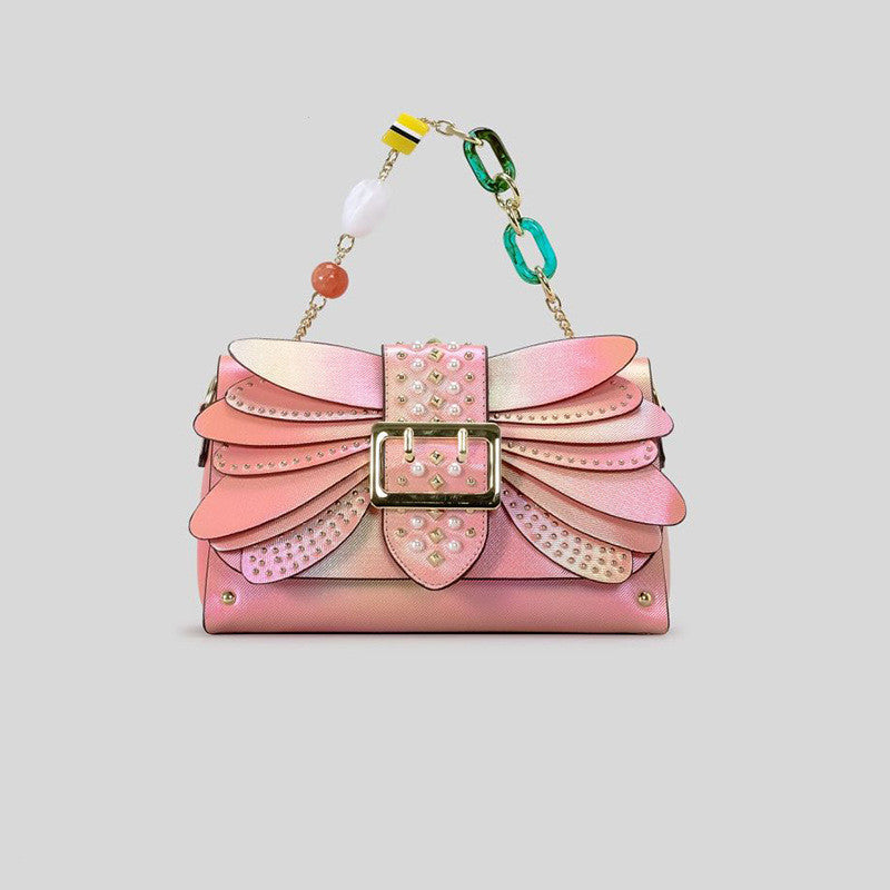 Layered Sheepskin Shoulder Bag