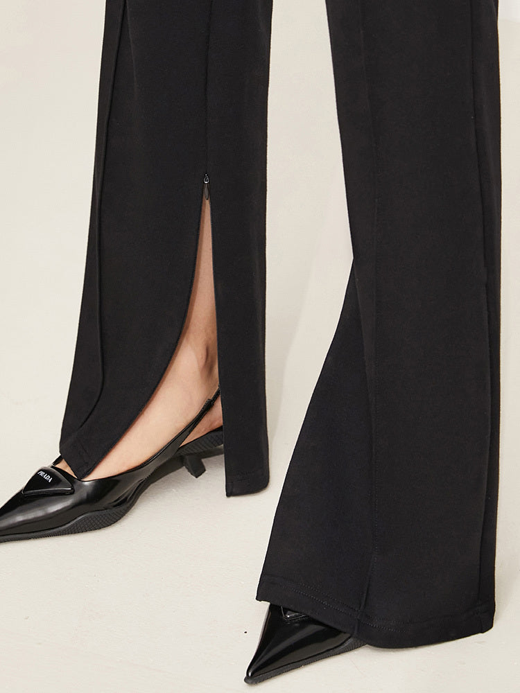 Ladies Fashion Slit High Waist Casual Pants
