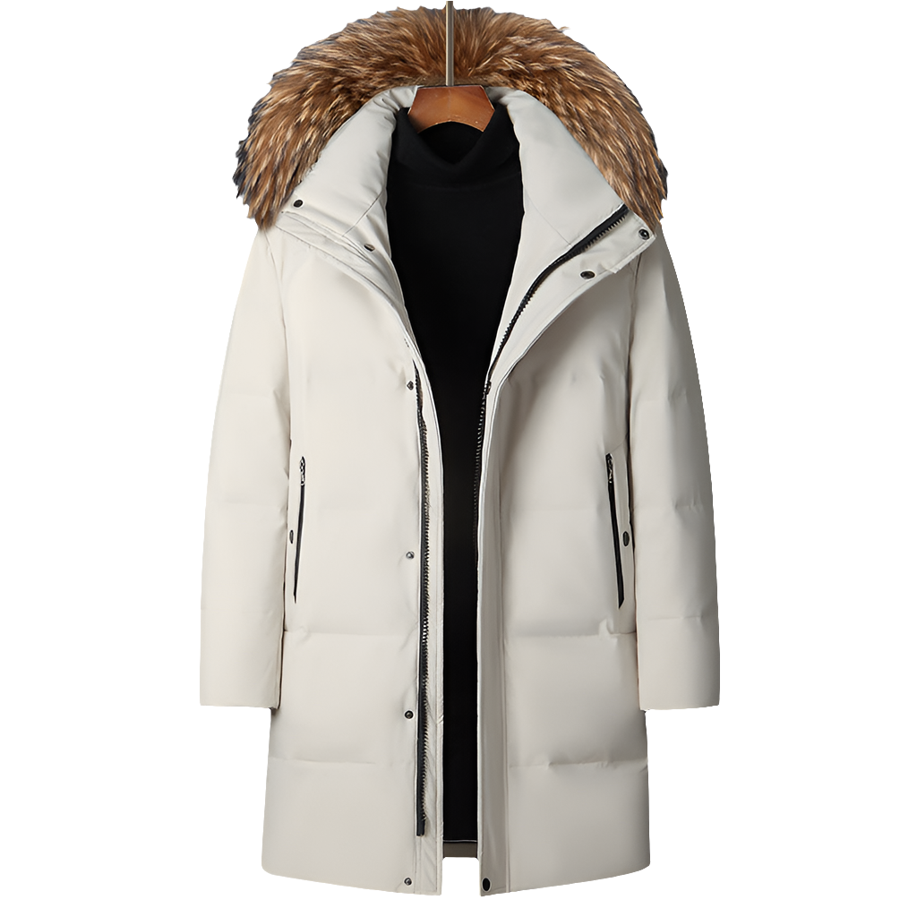 Fur Collar Mid-length Light Luxury Thickened Warm Cold-resistant Hooded Down Jacket