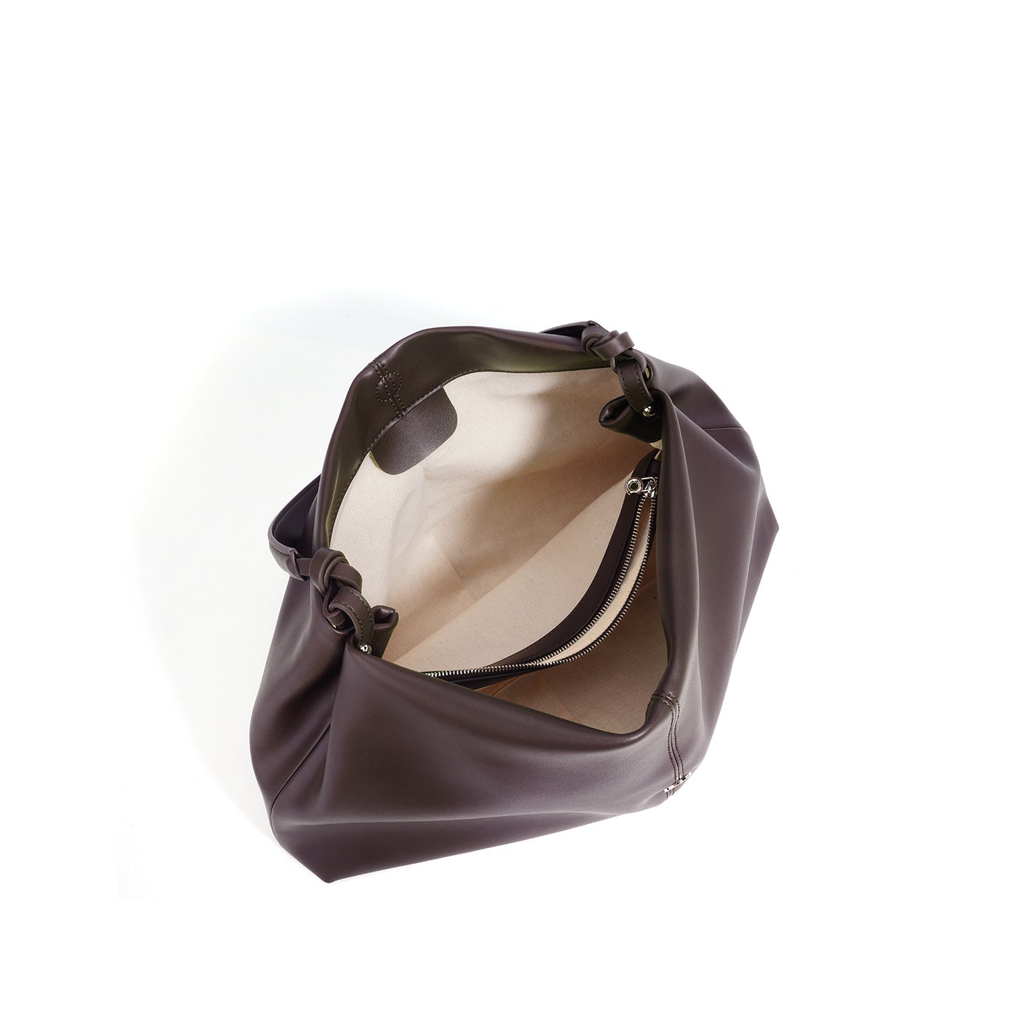 Two-Layer Cowhide Hobo Bag — Structured Soft Carry
