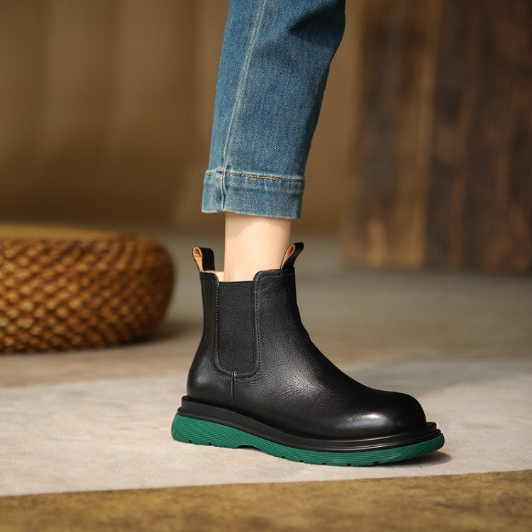 New Thick-soled Martin Boots Elastic Band Low Tube