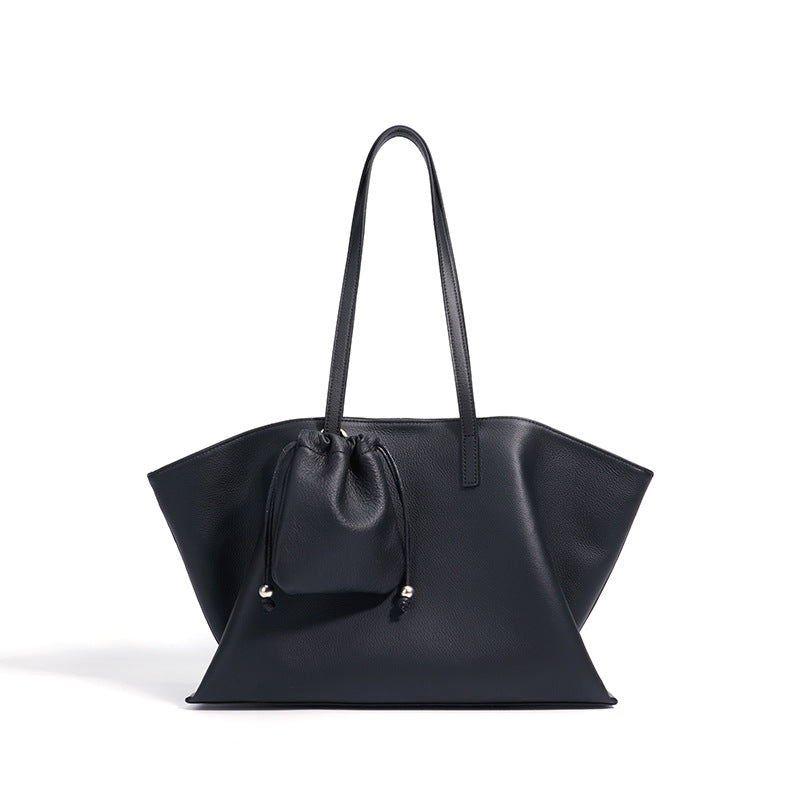 Soft-Structure Tote in First-Layer Cowhide —