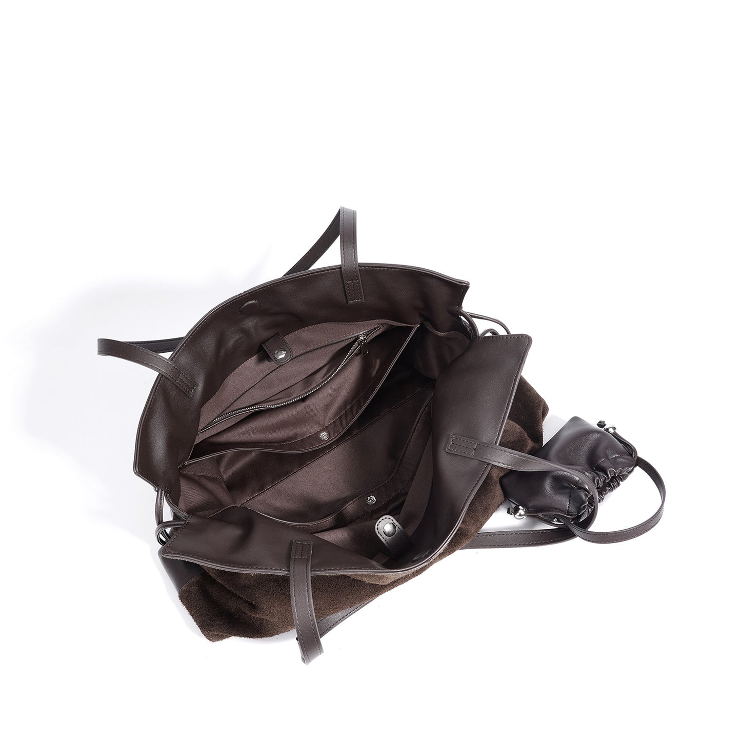 Retro Patchwork Top Grain Suede Bag