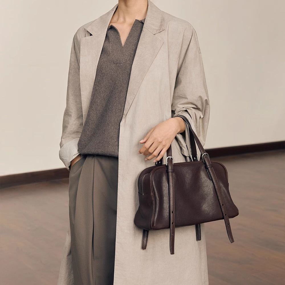 Women's Retro Casual Large Capacity Genuine Leather Portable Shoulder Bag