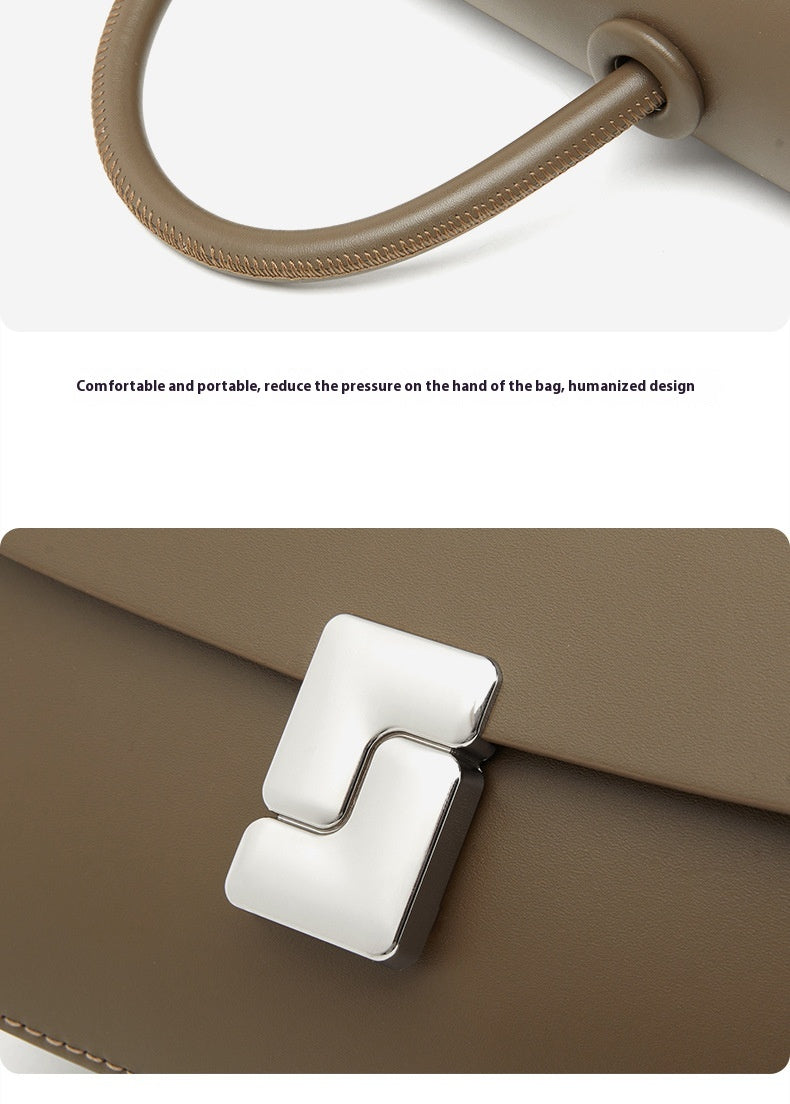 Two-Tone Structured Cowhide Top-Handle Bag