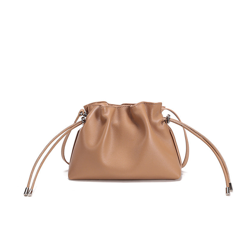 Soft-Form Cowhide Drawstring Crossbody