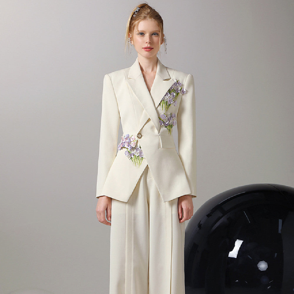 Women's New Three-dimensional Flower Casual Suit