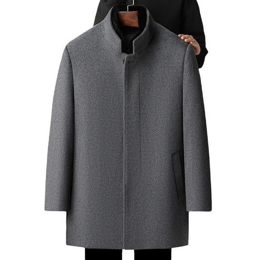Men's Wool Overcoat Autumn And Winter New Mid-length Thickening Detachable Down Feather Liner