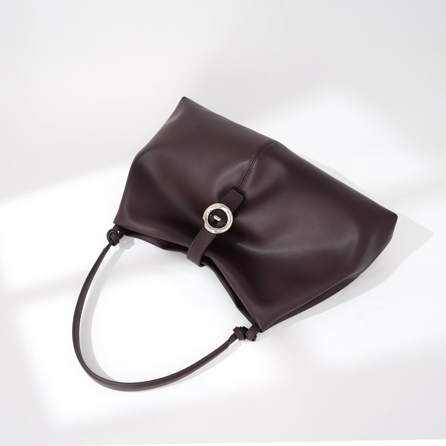 Two-Layer Cowhide Hobo Bag — Structured Soft Carry