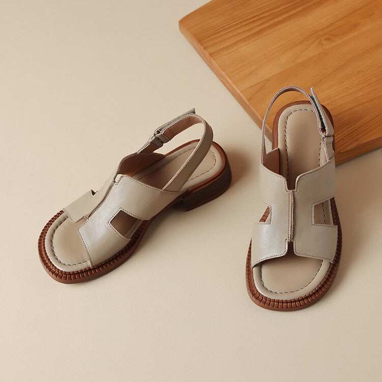 Minimal Block-Heel Sandal – Pigskin & Sheepskin