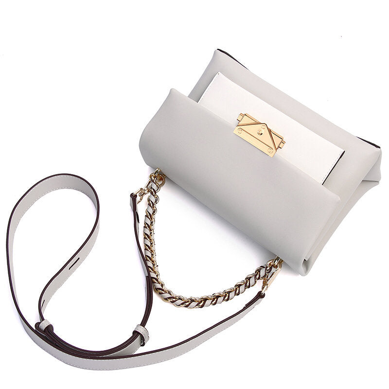 Structured Flap Shoulder Bag with Chain Carry