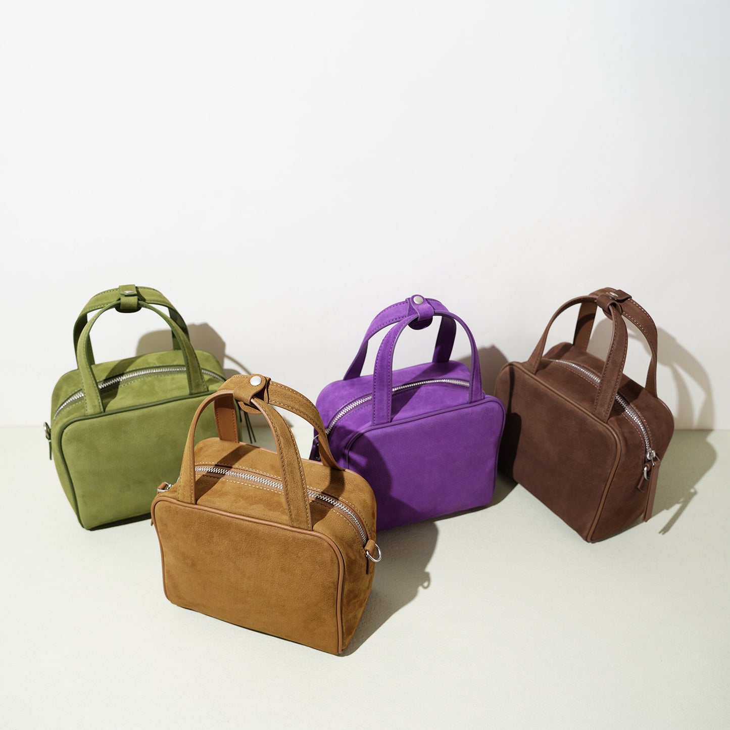 Matte Structure Mini Bag in First-Layer Cowhide —