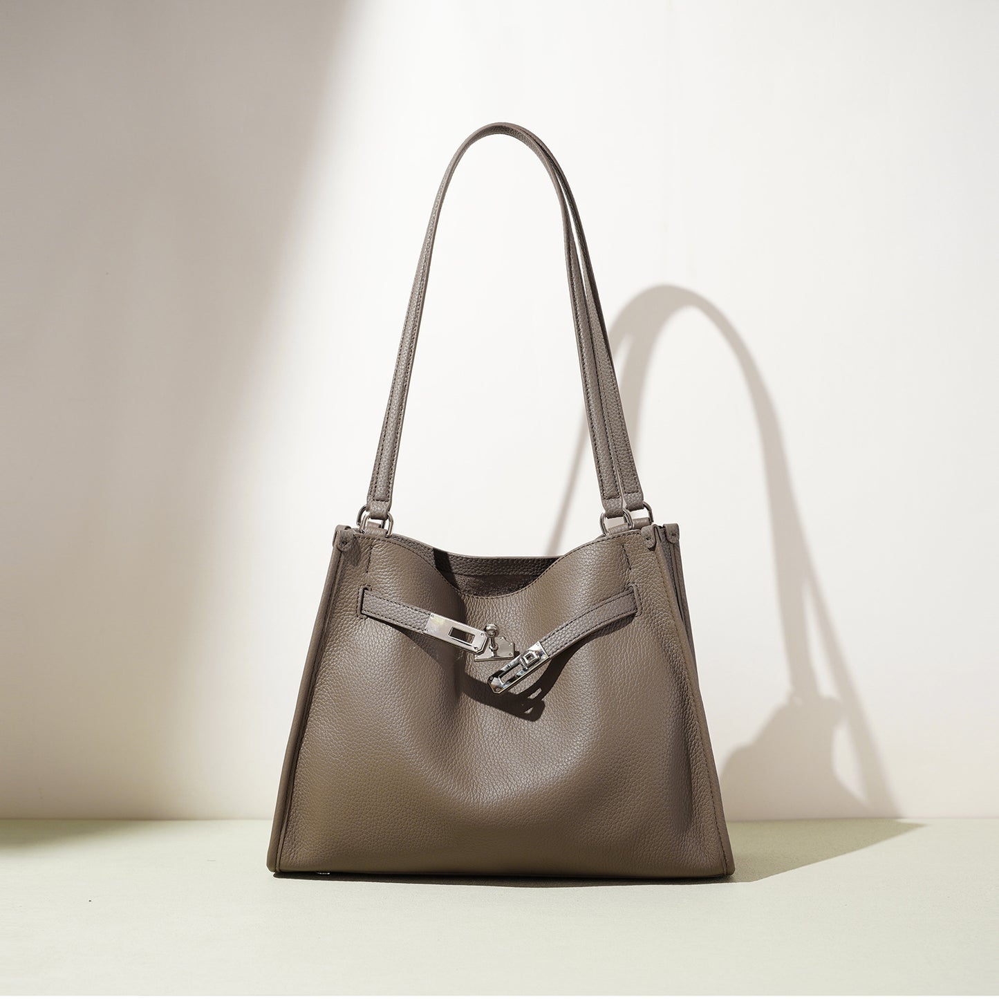 Structured Cowhide Shoulder Tote
