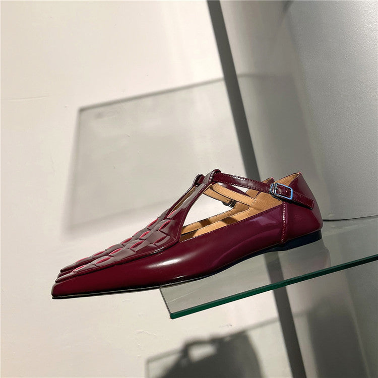 Burgundy Hand-Finished T-Strap Loafer