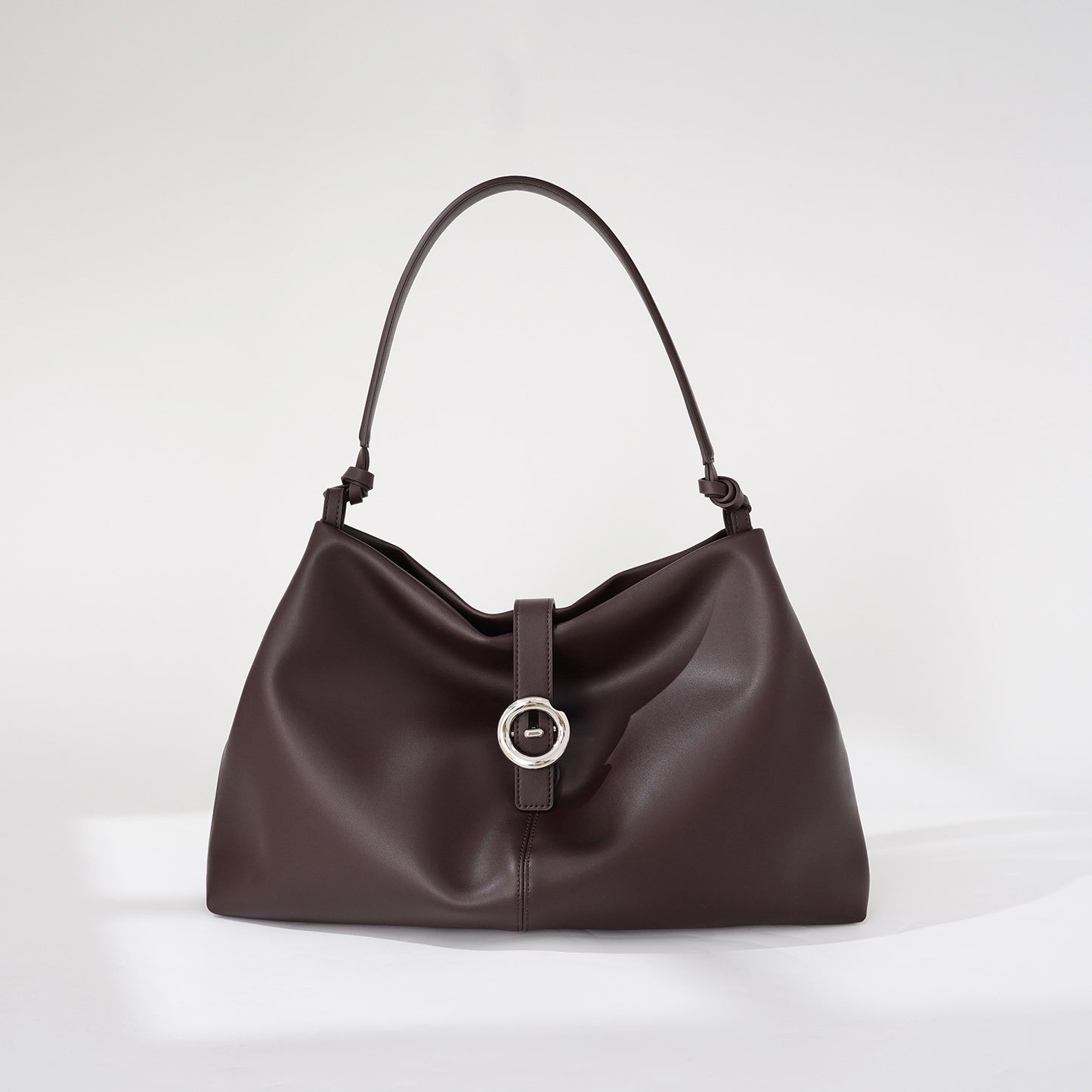 Two-Layer Cowhide Hobo Bag — Structured Soft Carry