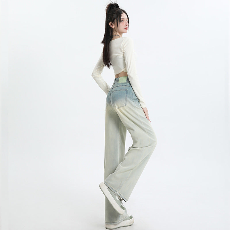 Gradient Design Straight-leg Pants Wide Leg Women's Clothing