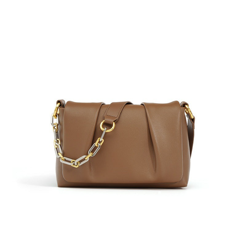 Structured Soft Leather Shoulder Bag