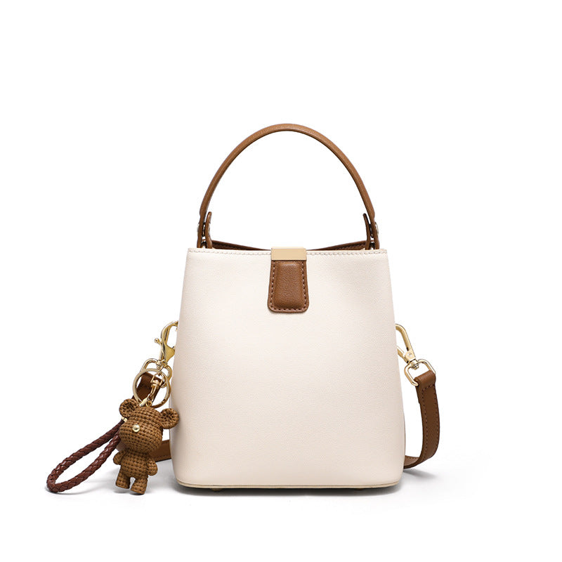 Structured Bucket Bag — Two-Layer Cowhide Leather