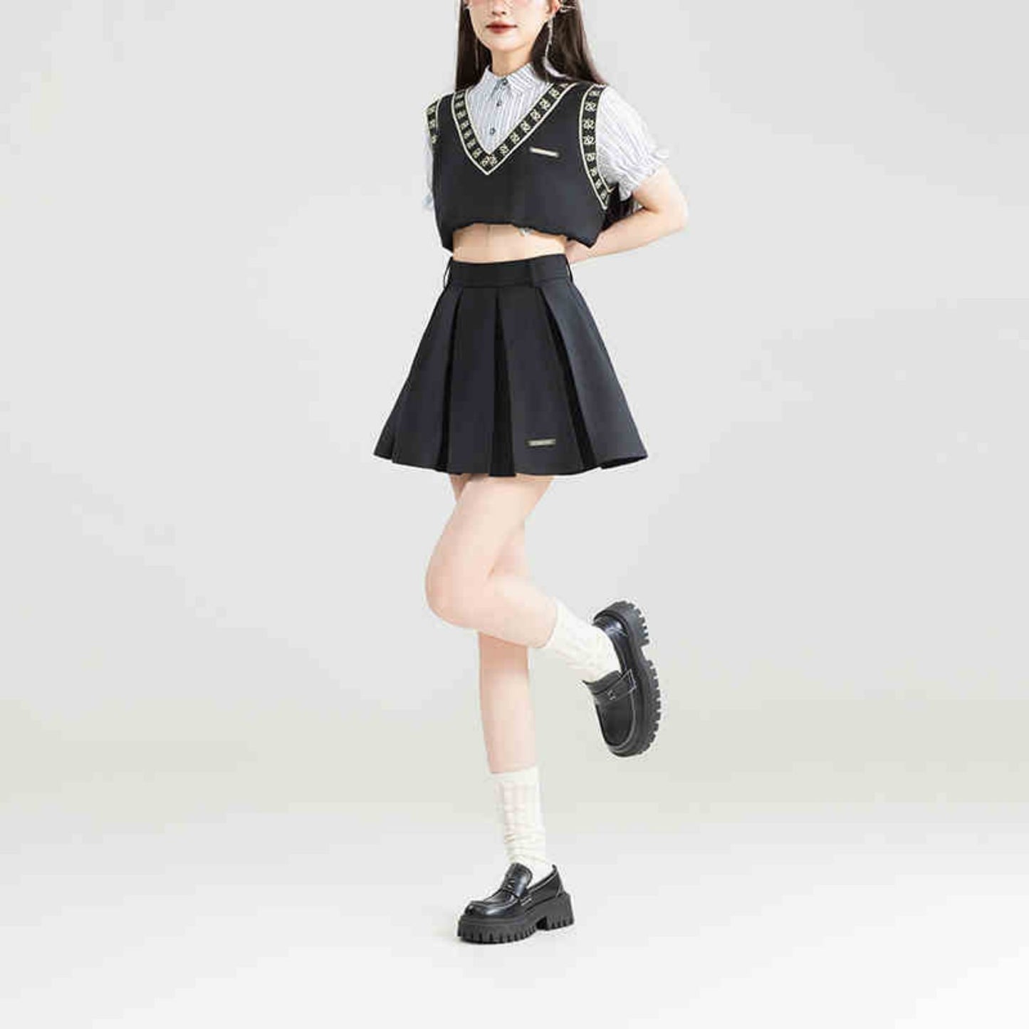 French Style Embroidered Lace Patchwork Top