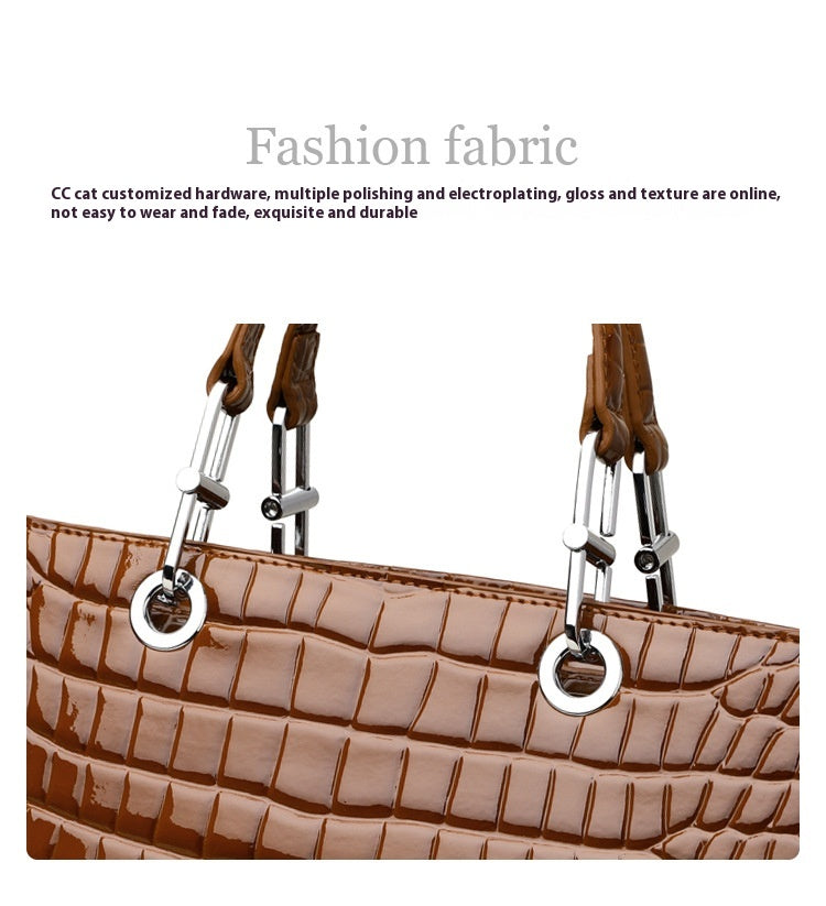 Croc-Embossed Structured Carry Tote