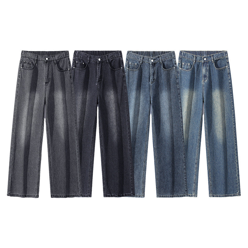 Trend Half Elastic Waist Jeans For Men