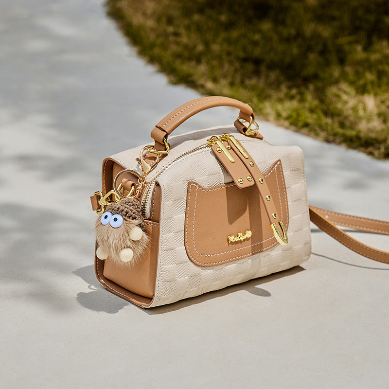 Structured Top-Handle Bag — Two-Layer Cowhide Leather