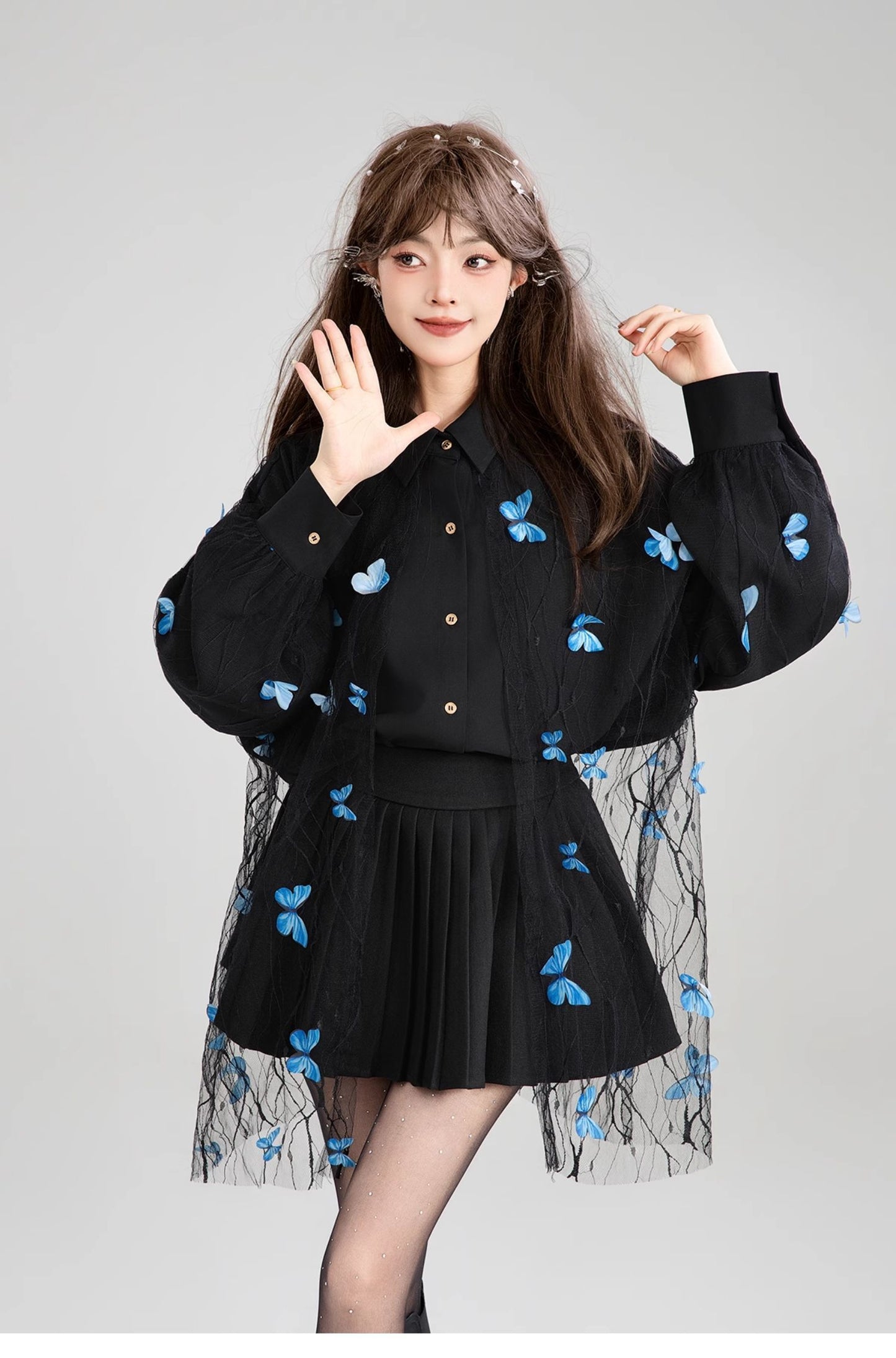 French Style Embroidered Lace Patchwork Top